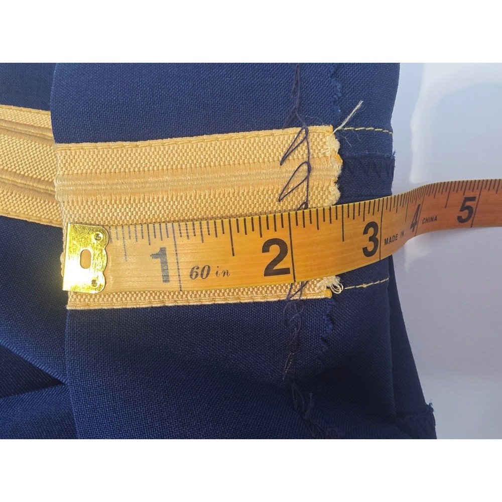 Spartacus Navy Blue Yellow Side Stripe Military Band Dress Trousers 35x28/31 - Picture 11 of 12
